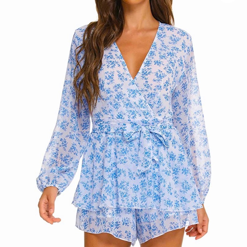 Women’s Long Sleeve Floral Romper(Spring/Summer)